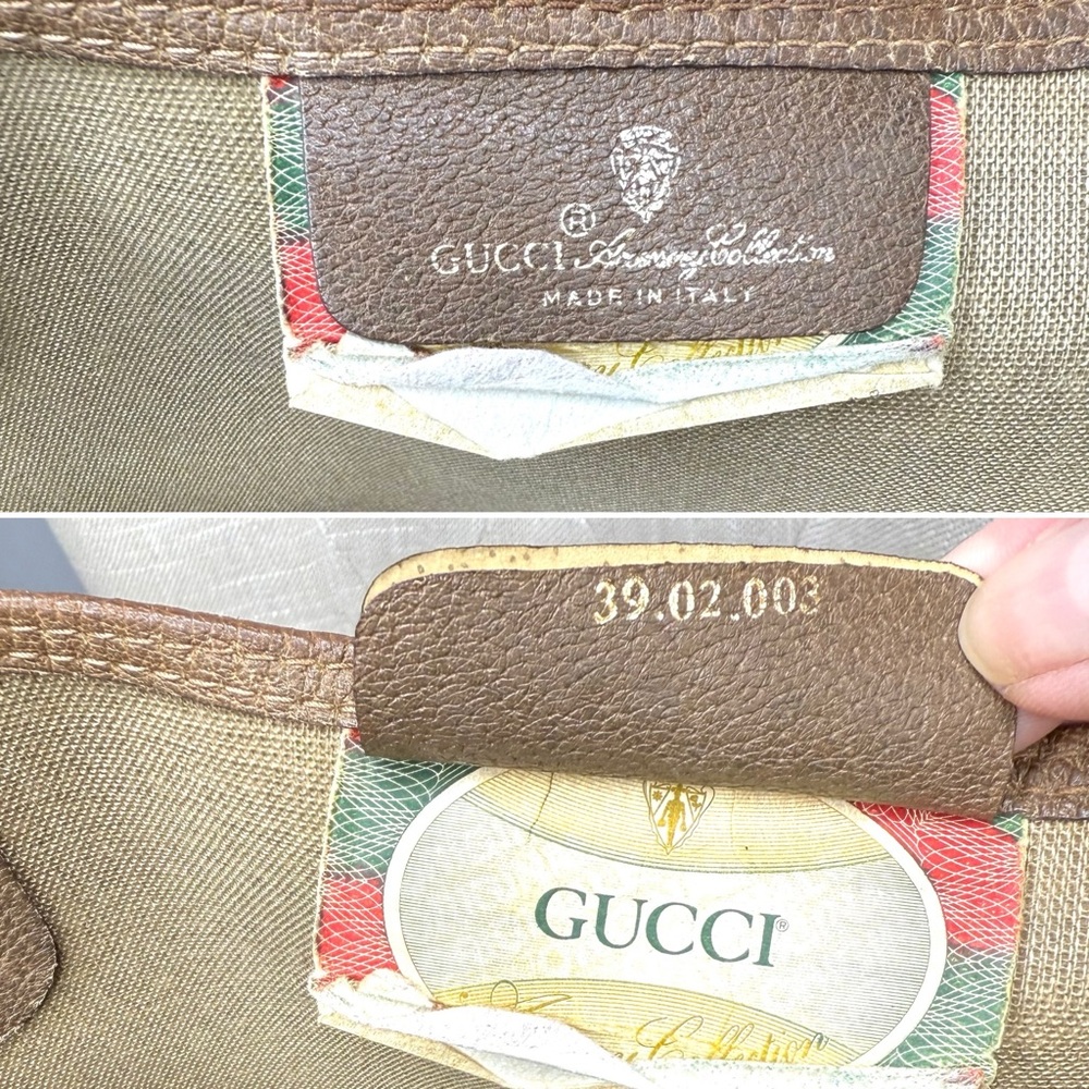 Gucci authentic brown monogram coated canvas tote bag ribbon handles - Picture 16 of 16